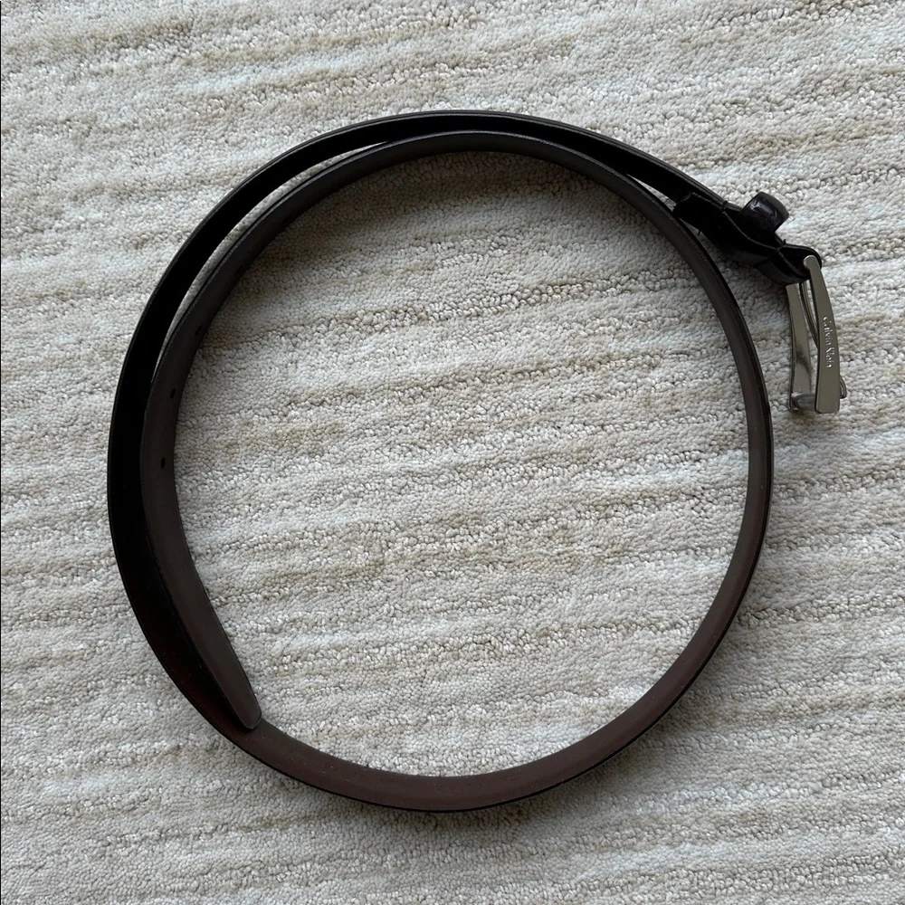 Calvin Klein Men’s Roller Buckle Genuine Leather Belt Black Size 38 #73182